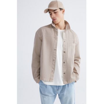 Camasa regular fit de bumbac - Maro nisip