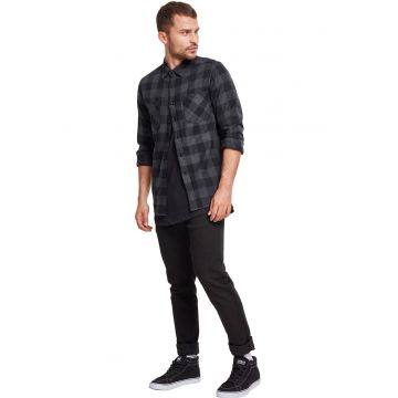 Camasa regular-fit din flanel cu model in carouri - Negru/Gri inchis