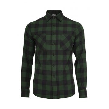 Camasa regular-fit din flanel cu model in carouri - Negru/Verde inchis