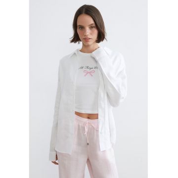 Camasa relaxed fit de in - Alb