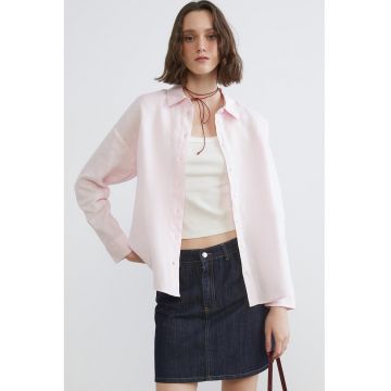 Camasa relaxed fit de in - Roz pastel