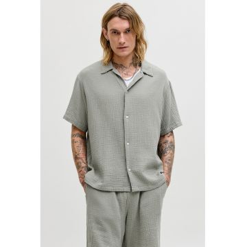 Camasa texturata cu maneci scurte - Gri