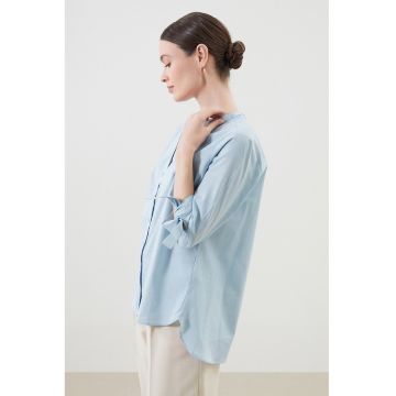 Camasa-tunica cu terminatie asimetrica - Albastru deschis