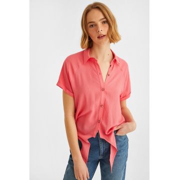 Camasa uni cu maneci raglan - Rosu