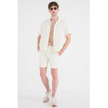 Camasa uni cu maneci scurte - Crem