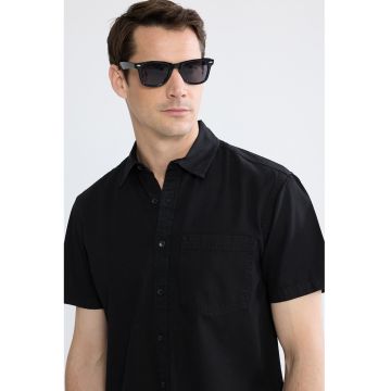 Camasa uni cu maneci scurte - Negru stins