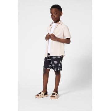 Camasa uni de in si bumbac - Maro taupe deschis