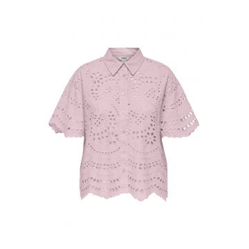 Jack & Jones - Camasa din bumbac cu perforatii - Liliac prafuit