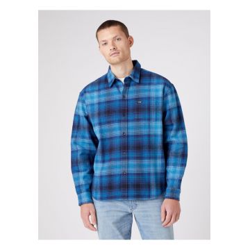 Blue Men'S  Patterned Shirt