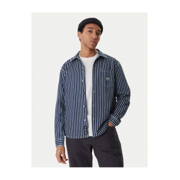 Camasa barbati -  denim - dungi - alb-albastru - bumbac