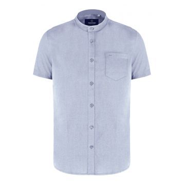 Camasa barbati din bumbac cu maneci scurte - buzunar pe piept - Regular Fit -  C-Trifo - albastru deschis - Albastru deschis