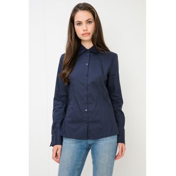 Camasa cambrata cu maneci lungi - Bleumarin