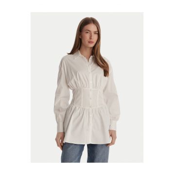 Camasa dama -  bumbac - alb - 95% bumbac - 5% elastan