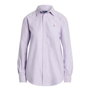 Camasa dama -  bumbac - violet - sistem inchidere nasturi