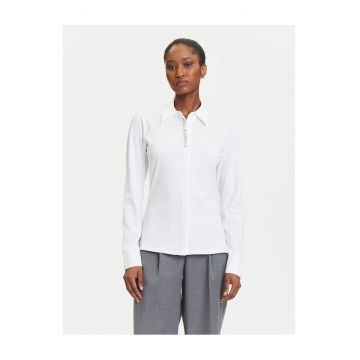 Camasa dama -  slim fit - alb - bumbac -