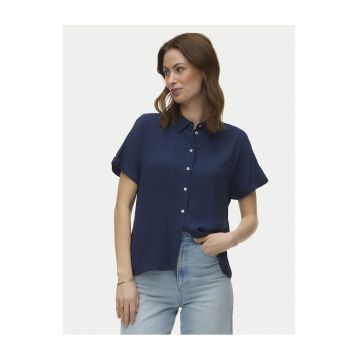 Camasa dama -  viscoza - bleumarin