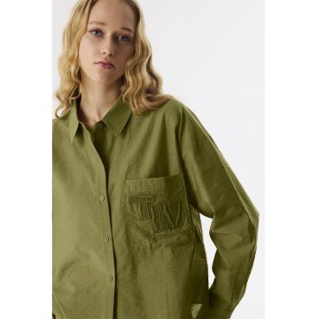 Camasa lejera cu logo - Verde masliniu