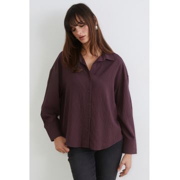 Camasa lejera cu model uni - Violet tyrian