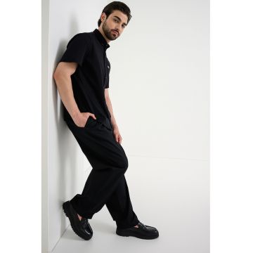 Camasa regular fit cu maneci scurte Motion - Negru