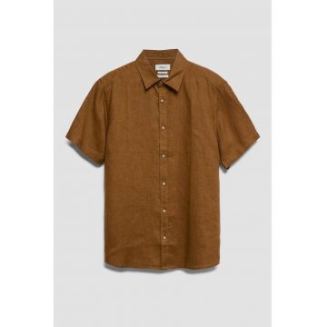 Camasa regular fit de in - Maro pamantiu