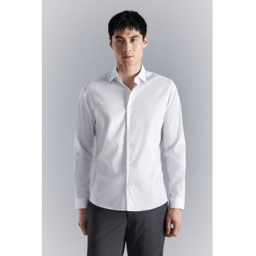 Camasa regular fit din amestec de bumbac - Alb murdar
