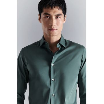 Camasa regular fit din amestec de bumbac - Verde feriga