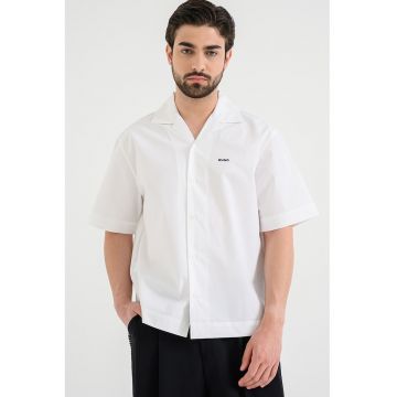 Camasa relaxed fit de bumbac - Alb optic