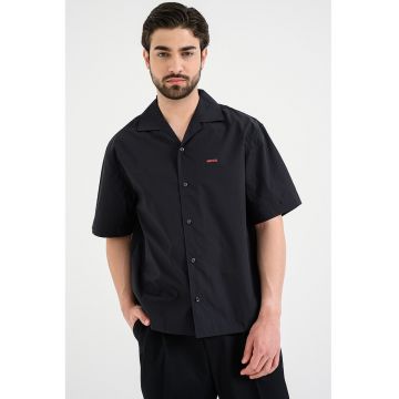Camasa relaxed fit de bumbac - Negru