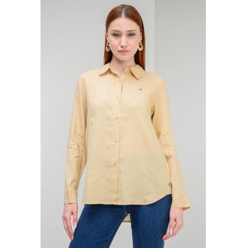 Camasa relaxed fit de in - Galben mustar