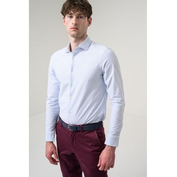 Camasa slim fit cu guler clasic - Alb/Albastru pastel