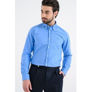 Camasa slim fit cu guler fixat cu nasturi Roan - Albastru deschis