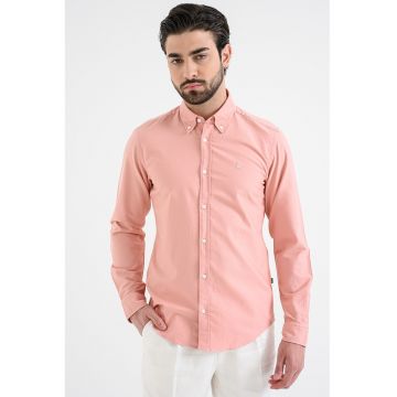 Camasa slim fit cu guler fixat cu nasturi Roan - Roz somon