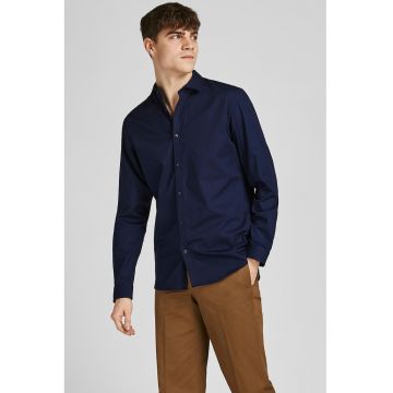 Camasa slim fit de bumbac Blacardiff - Bleumarin