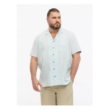 Big Sizes Camasa cu imprimeu floral - barbati big sizes - din amestec de bumbac - Resort fit - Albastru deschis
