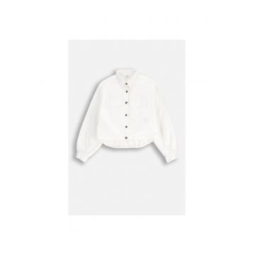 Camasa  alb - bumbac - maneca lunga - cu guler cu nasturi - pentru fete - set ideal pentru ocazii speciale si purtare zilnica