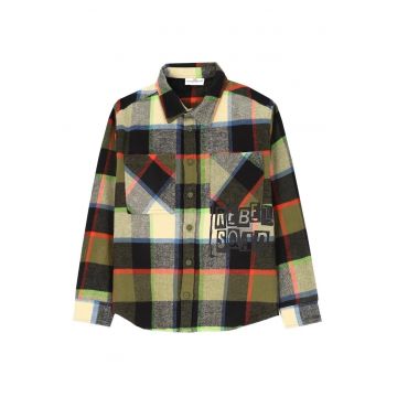Camasa baieti  bumbac - imprimeu carouri - multicolor
