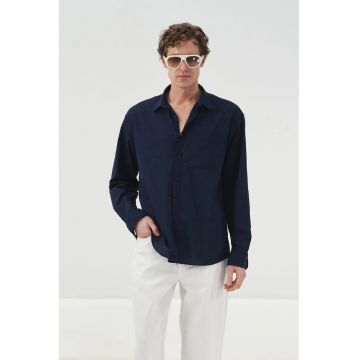 Camasa barbati -  croiala regular fit - bleumarin - bumbac