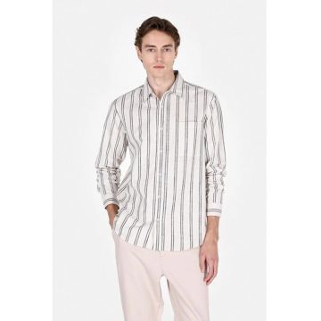 Camasa barbati  ecru regular fit - bumbac - XL - Negru