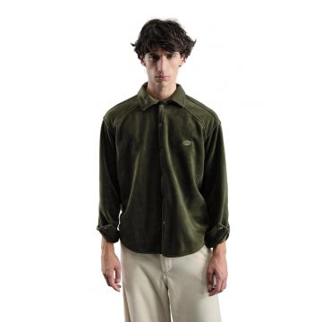 Camasa barbati -  maneca lunga - texturata - verde - poliester