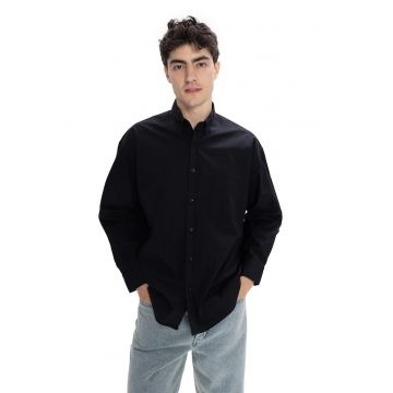 Camasa barbati -  Regular Fit - maneca lunga - negru - bumbac-elastan