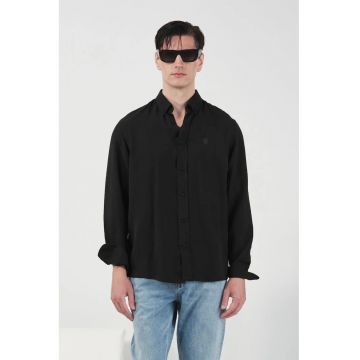 Camasa barbati -  Regular Fit - maneca lunga - negru - Tencel