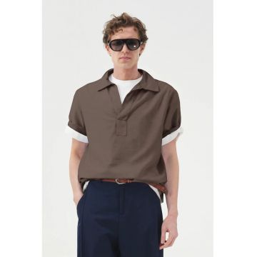 Camasa barbati -  Relaxed Fit - bumbac - maro - Maro