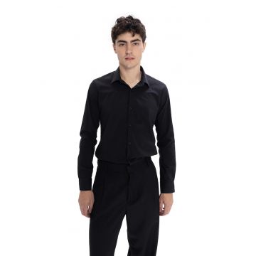 Camasa barbati -  Slim Fit - negru - bumbac - cu nasturi