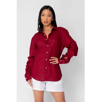Camasa Boyfriend dIn 100% In Burgundy 21215 - Visiniu