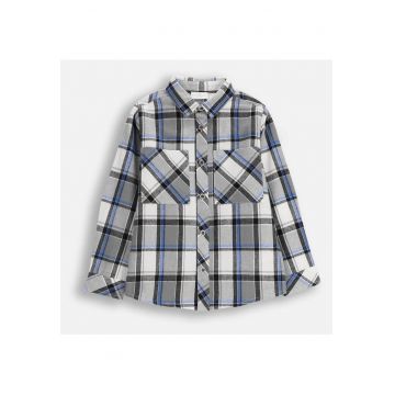 Camasa copii -  flanel in carouri multicolore - bumbac - pentru baieti