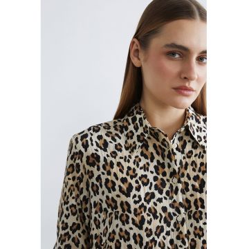 Camasa cu animal print - Maro/Bej