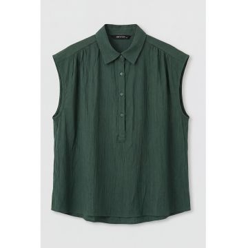 Camasa cu model uni - fara maneci - Verde aquamarin