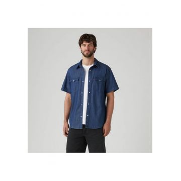 Camasa din chambray cu inchidere cu capse -