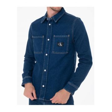 Camasa din denim cu buzunare pe piept -