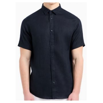 Camasa din in cu maneca scurta -